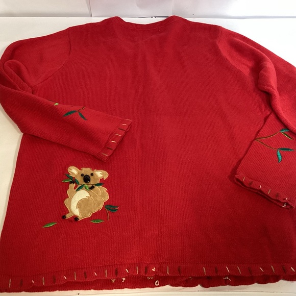 Quacker Factory Koala Bear Cardigan Sweater  Women’s size Medium - Picture 8 of 14